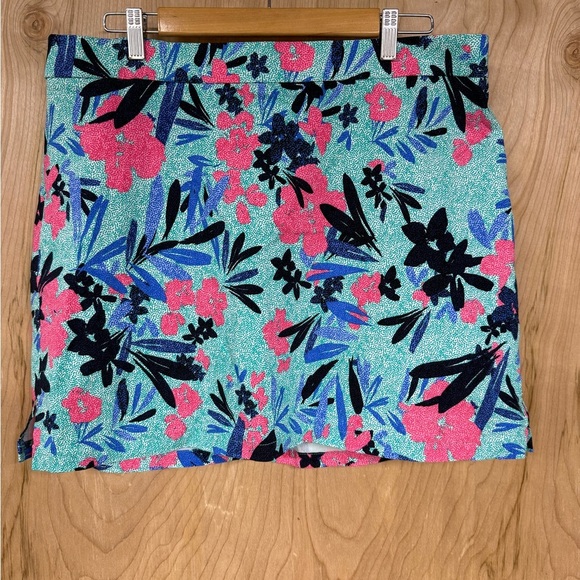 Rafaella Womens Short Sleeve Floral Shirt Spectra Green Blue Red XXL - Picture 1 of 8